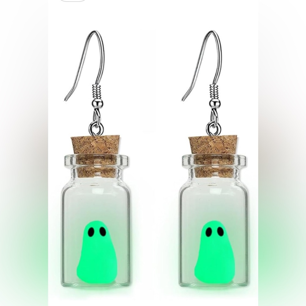 Halloween Tiny Glow-In-The-Dark Spooky Charm Pendant Earrings
